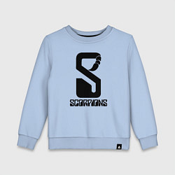Свитшот хлопковый детский Scorpions logo, цвет: мягкое небо