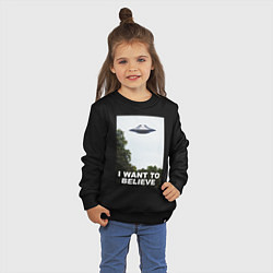Свитшот хлопковый детский I WANT TO BELIEVE, цвет: черный — фото 2