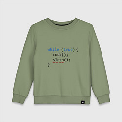 Свитшот хлопковый детский Code - sleep, цвет: авокадо