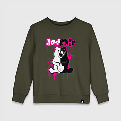 Свитшот хлопковый детский MONOKUMA, цвет: хаки