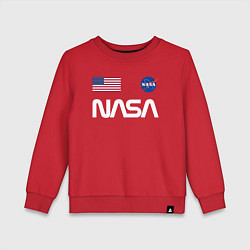 Свитшот хлопковый детский NASA, цвет: красный