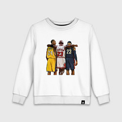 Свитшот хлопковый детский Bryant, Jordan, James, цвет: белый