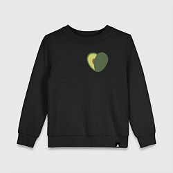 Свитшот хлопковый детский Avocado Heart, цвет: черный