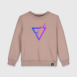 Свитшот хлопковый детский Liquid Triangle, цвет: пыльно-розовый