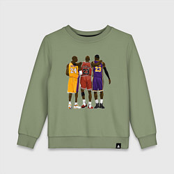 Свитшот хлопковый детский Kobe, Michael, LeBron, цвет: авокадо