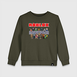Свитшот хлопковый детский ROBLOX, цвет: хаки
