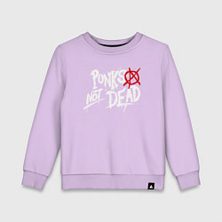 Свитшот хлопковый детский Punks not dead, цвет: лаванда
