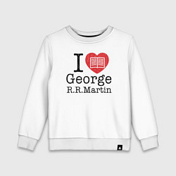 Свитшот хлопковый детский I Love George Martin, цвет: белый