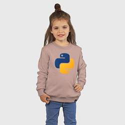 Свитшот хлопковый детский Python, цвет: пыльно-розовый — фото 2