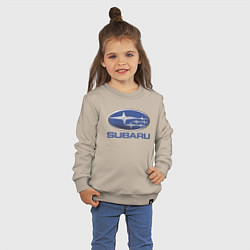 Свитшот хлопковый детский SUBARU, цвет: миндальный — фото 2