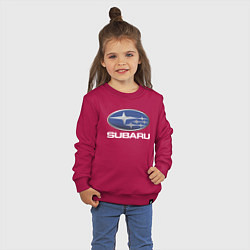 Свитшот хлопковый детский SUBARU, цвет: маджента — фото 2