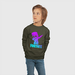 Свитшот хлопковый детский FORTNITE X MARSHMELLO, цвет: хаки — фото 2