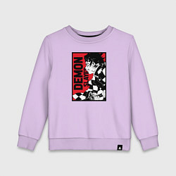 Свитшот хлопковый детский KIMETSU NO YAIBA, цвет: лаванда