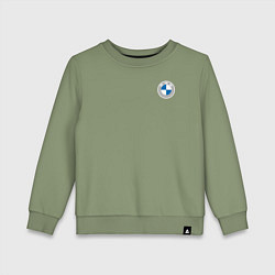 Свитшот хлопковый детский BMW LOGO 2020, цвет: авокадо