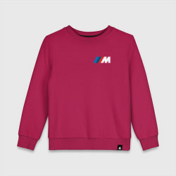 Свитшот хлопковый детский BMW M LOGO 2020, цвет: маджента