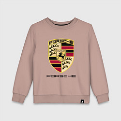 Свитшот хлопковый детский PORSCHE, цвет: пыльно-розовый