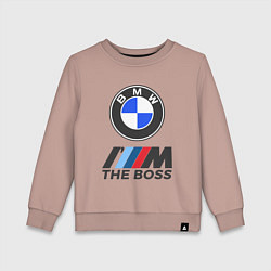 Свитшот хлопковый детский BMW BOSS, цвет: пыльно-розовый