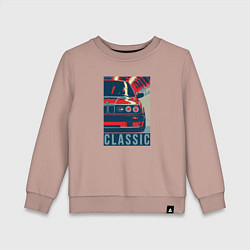 Свитшот хлопковый детский BMW e30 classic, цвет: пыльно-розовый