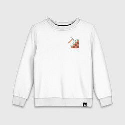 Свитшот хлопковый детский Minecraft в моем сердце, цвет: белый