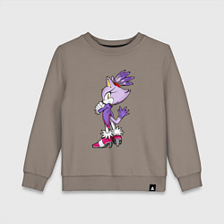 Свитшот хлопковый детский SONIC Кошка Блейз, цвет: утренний латте