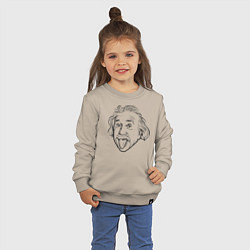 Свитшот хлопковый детский Альберт Эйнштейн, цвет: миндальный — фото 2
