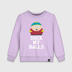 Свитшот хлопковый детский Suck My Balls, цвет: лаванда