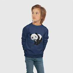 Свитшот хлопковый детский Панда, цвет: тёмно-синий — фото 2