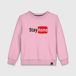 Свитшот хлопковый детский Stay Home, цвет: светло-розовый