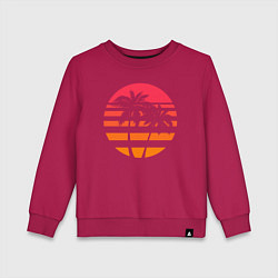 Свитшот хлопковый детский Пальма, цвет: маджента