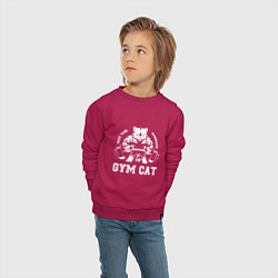 Свитшот хлопковый детский GYM Cat, цвет: маджента — фото 2