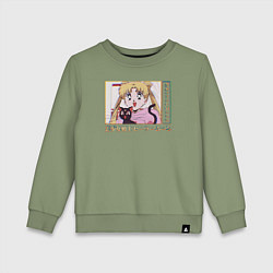 Свитшот хлопковый детский Sailor Moon Usagi Tsukino Luna, цвет: авокадо