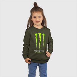 Свитшот хлопковый детский MONSTER ENERGY, цвет: хаки — фото 2