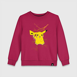 Свитшот хлопковый детский Pikachu, цвет: маджента