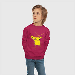 Свитшот хлопковый детский Pikachu, цвет: маджента — фото 2