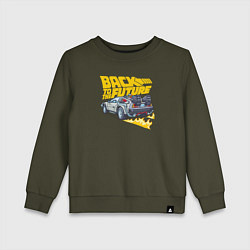 Свитшот хлопковый детский Back to the Future, цвет: хаки