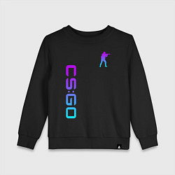 Свитшот хлопковый детский CS GO NEON, цвет: черный