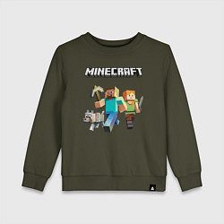 Свитшот хлопковый детский MINECRAFT, цвет: хаки