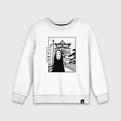 Свитшот хлопковый детский No-Face Spirited Away Ghibli, цвет: белый