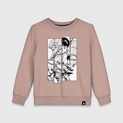 Свитшот хлопковый детский Аска и Синдзи, Евангелион, цвет: пыльно-розовый
