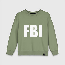 Свитшот хлопковый детский FBI, цвет: авокадо