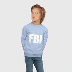 Свитшот хлопковый детский FBI, цвет: мягкое небо — фото 2