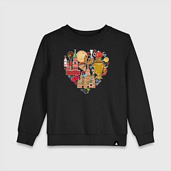 Свитшот хлопковый детский LOVE RUSSIA, цвет: черный