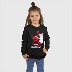 Свитшот хлопковый детский Свинка Пигги из Roblox, цвет: черный — фото 2