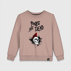 Свитшот хлопковый детский Punks not dead, цвет: пыльно-розовый