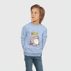 Свитшот хлопковый детский Little Totoro, цвет: мягкое небо — фото 2