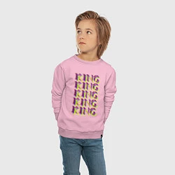 Свитшот хлопковый детский KING, цвет: светло-розовый — фото 2