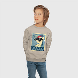 Свитшот хлопковый детский Rainbow Dash swag, цвет: миндальный — фото 2