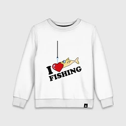 Детский свитшот I love fishing