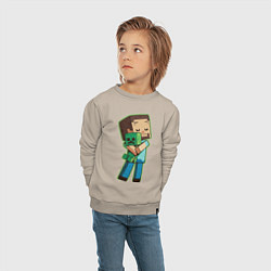 Свитшот хлопковый детский Minecraft, цвет: миндальный — фото 2