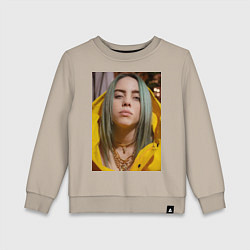 Свитшот хлопковый детский Билли Айлиш Billie Eilish, цвет: миндальный